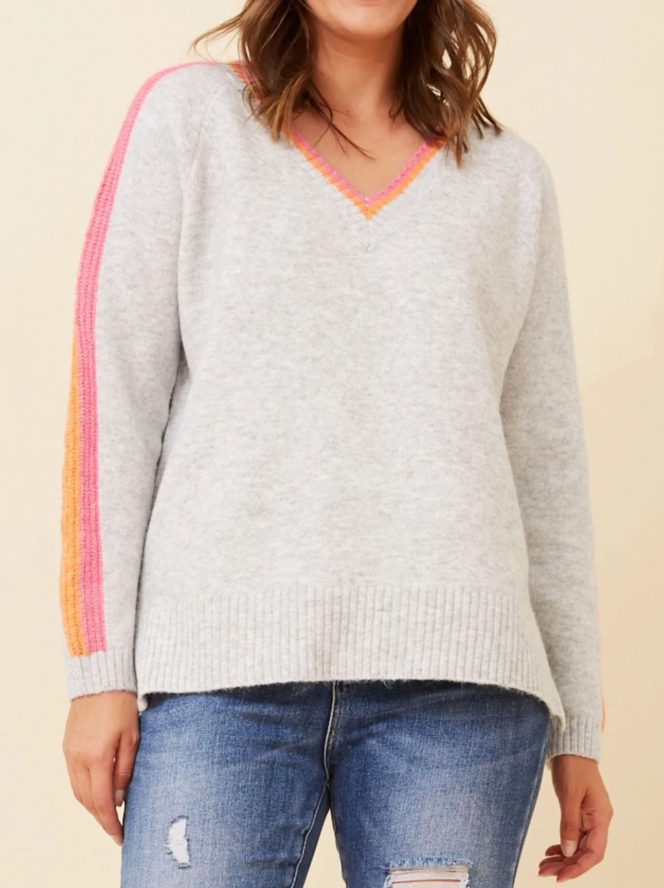 CAROLINE K MORGAN V-NECK STRIPED PULLOVER sold by ENNI