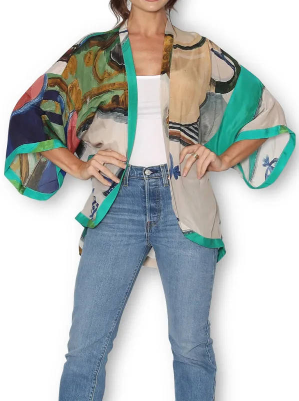 THE ARTISTS LABEL SOME MORNINGS SILK KIMONO sold by ENNI