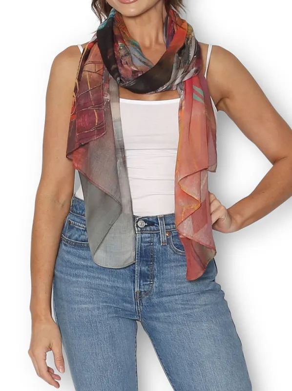 THE ARTISTS LABEL PANORAMA DANCING LIGHTS OF MELBOURNE SCARF sold by ENNI