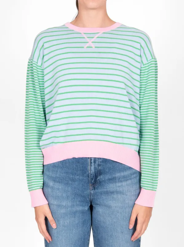 BRIDGE & LORD CURVED HEM STRIPED PULLOVER sold by ENNI