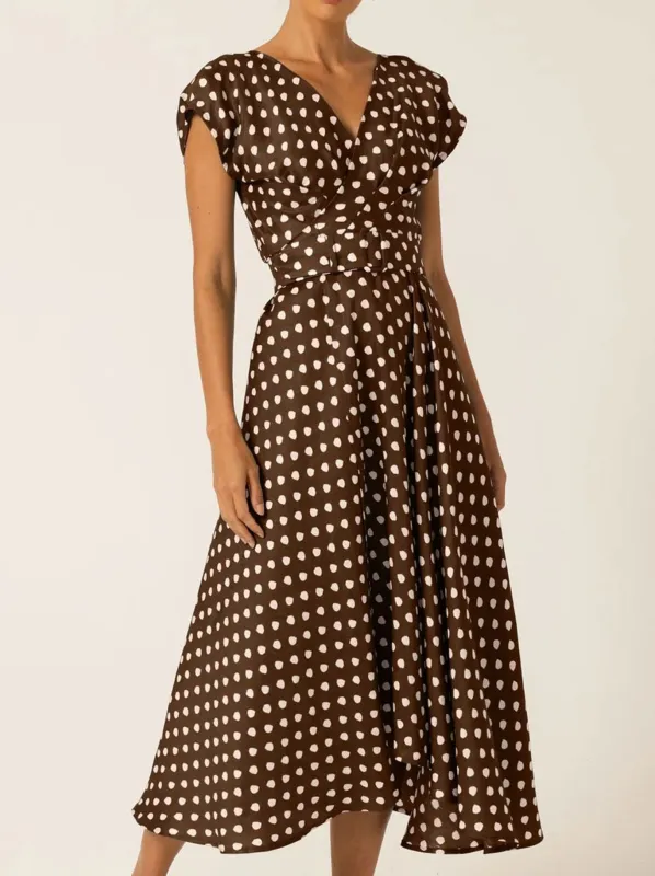 SACHA DRAKE DOTTI WRAP MIDI DRESS sold by ENNI
