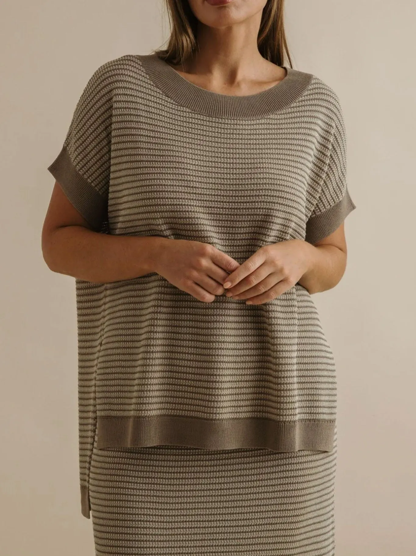 TALAMAYA LATTICE SHORTSLEEVE PULLOVER sold by ENNI