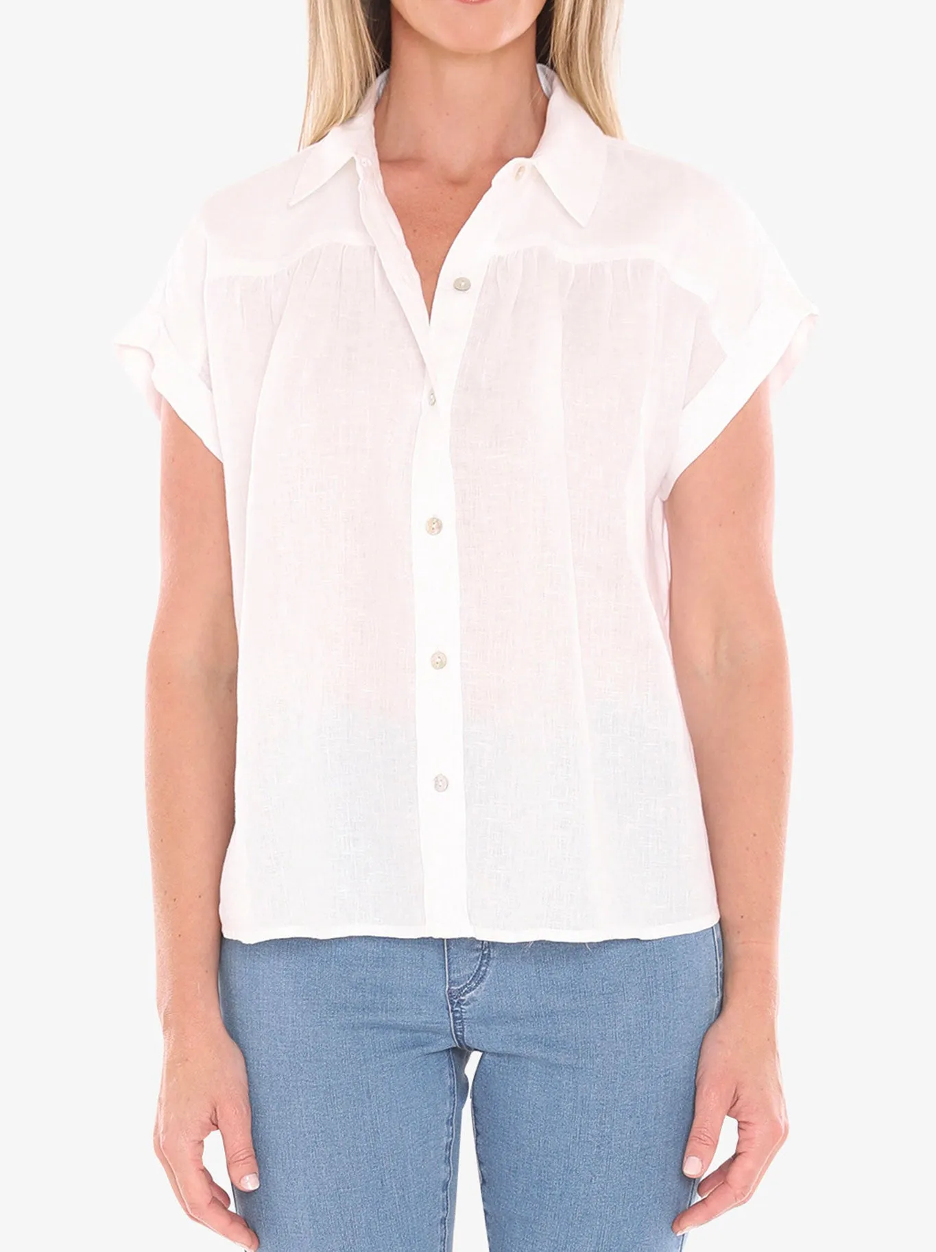 JUMP GATHER SHORT SLEEVE SHIRT sold by ENNI