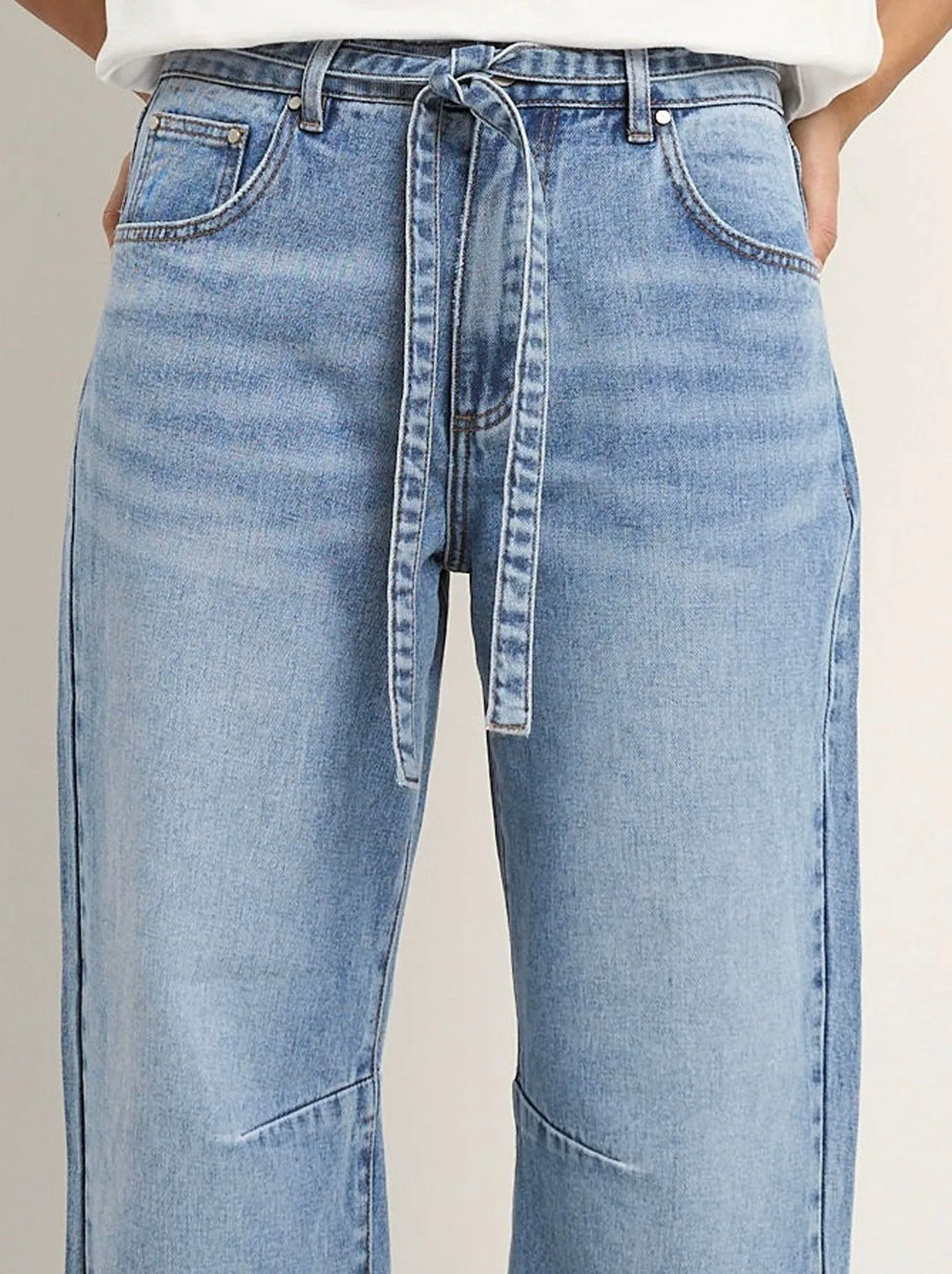 STORIES BE TOLD CAMPUS TIE WAIST BARREL JEAN sold by ENNI product image thumbnail 3
