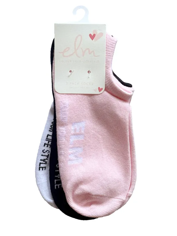 ELM 3 PACK NO SHOW SOCKS made by Elm Lifestyle