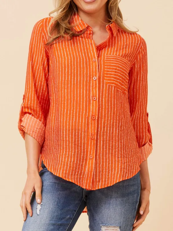 CAROLINE K MORGAN STRIPED LONG SLEEVE SHIRT sold by ENNI