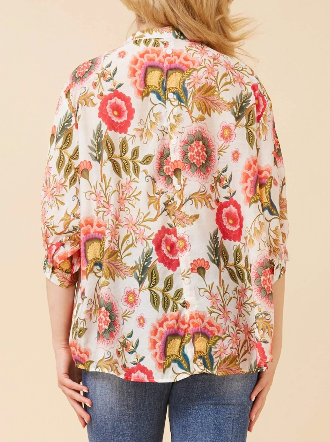 CAROLINE K MORGAN 3/4 SLEEVE SHIRT WITH BACK BUTTONS sold by ENNI product image thumbnail 3