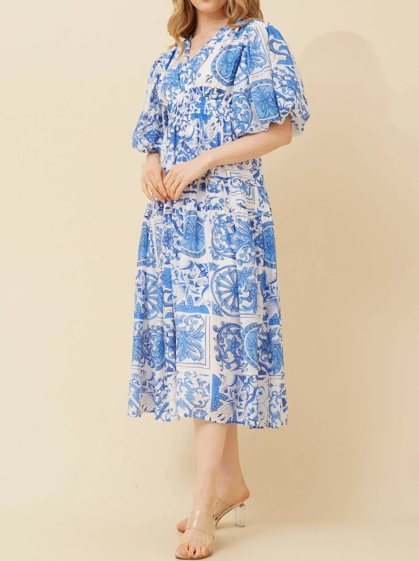 CAROLINE K MORGAN PRINTED MIDI DRESS sold by ENNI product image thumbnail 2