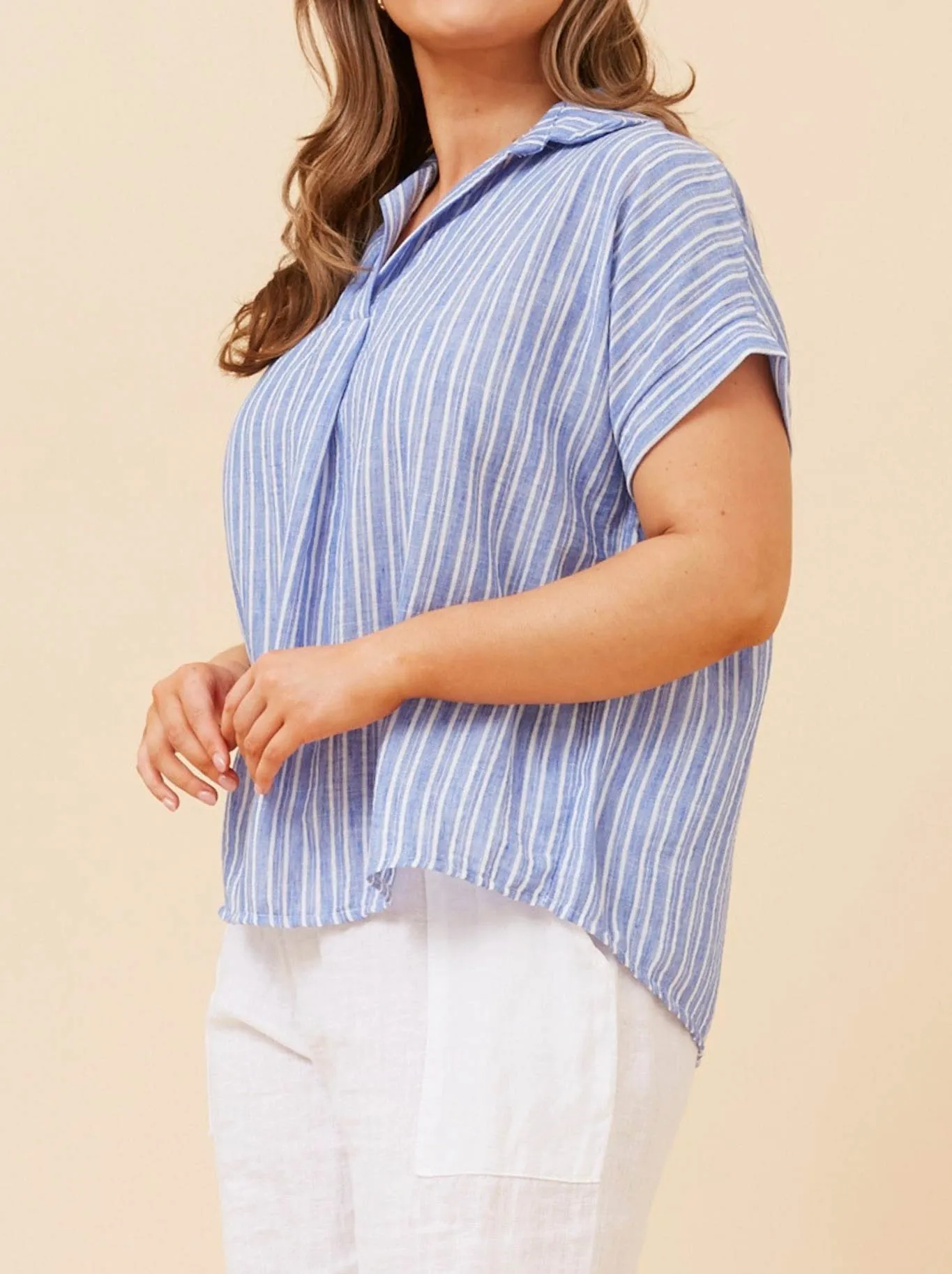 BOTTEGA MODA STRIPED SHORT SLEEVE SHIRT sold by ENNI product image thumbnail 2