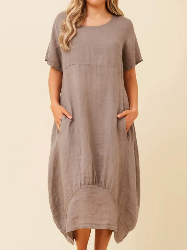 BOTTEGA MODA LINEN MIDI DRESS sold by ENNI