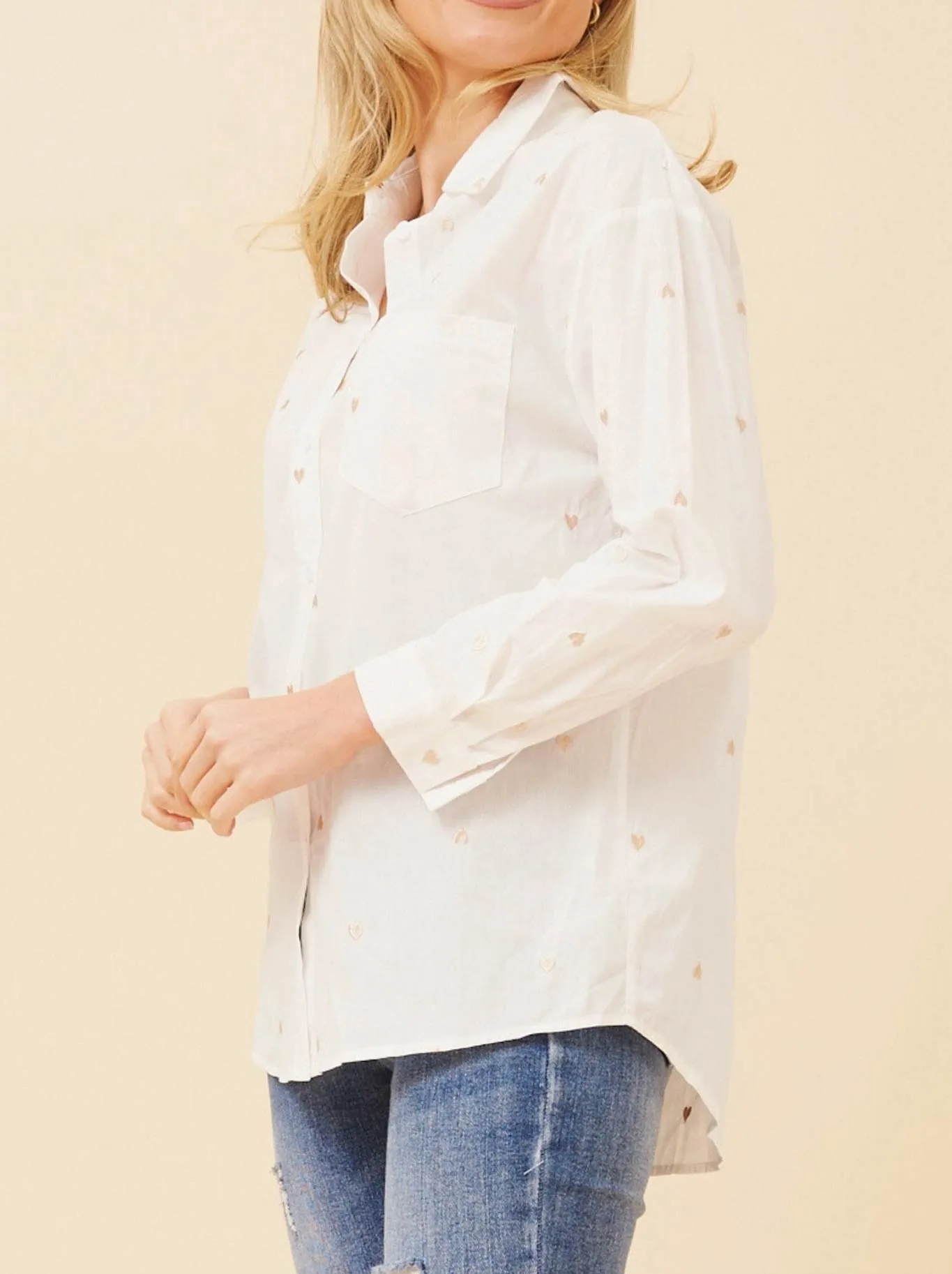 CAROLINE K MORGAN EMBROIDERED HEART SHIRT sold by ENNI product image thumbnail 2