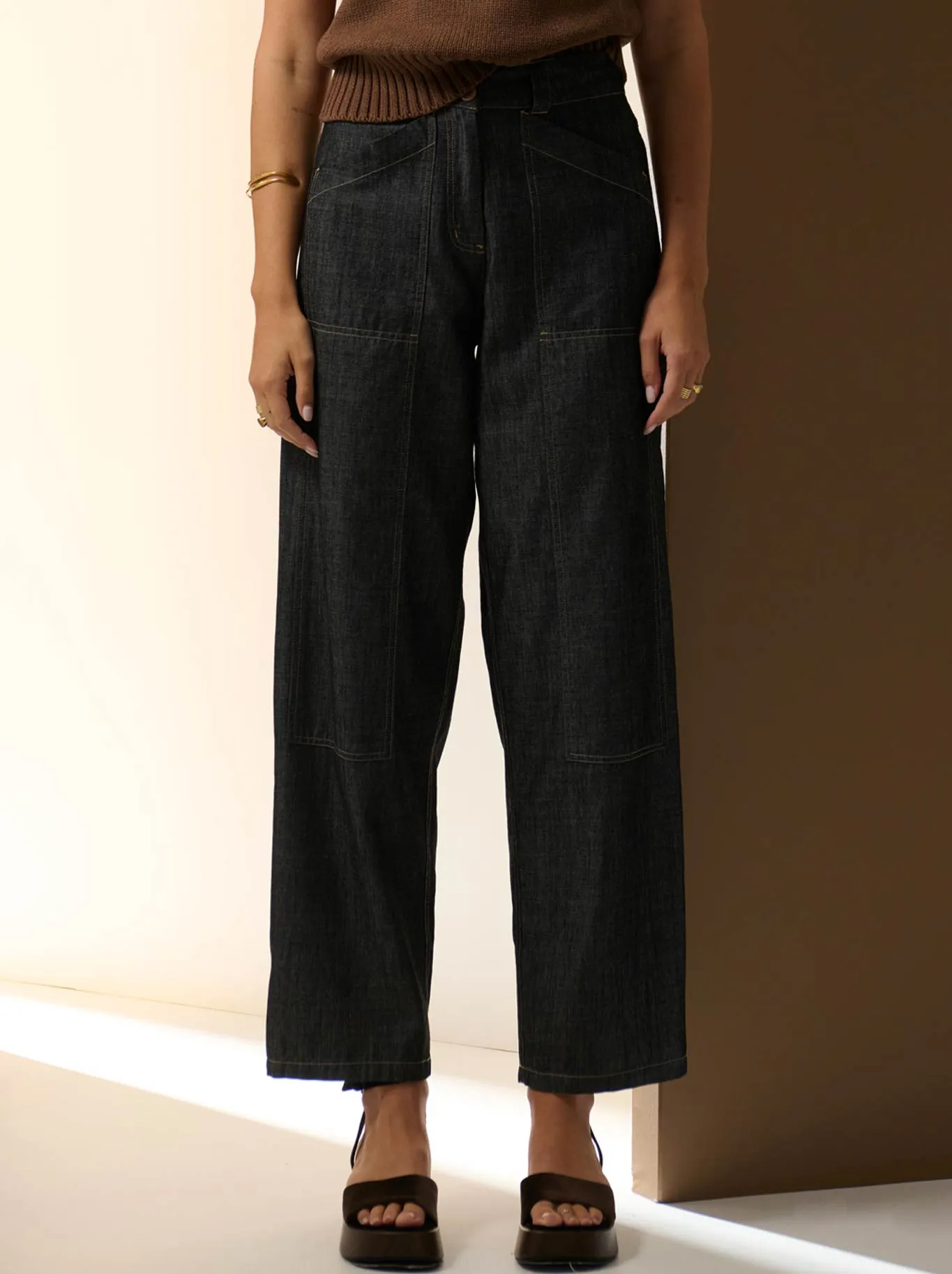 POL MUHLE DENIM BARREL PANT sold by ENNI