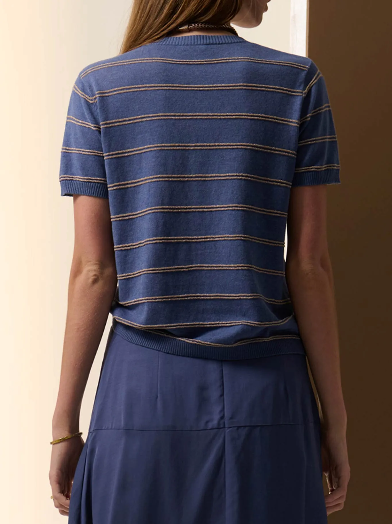 POL SABLE LUREX STRIPE TEE sold by ENNI product image thumbnail 4
