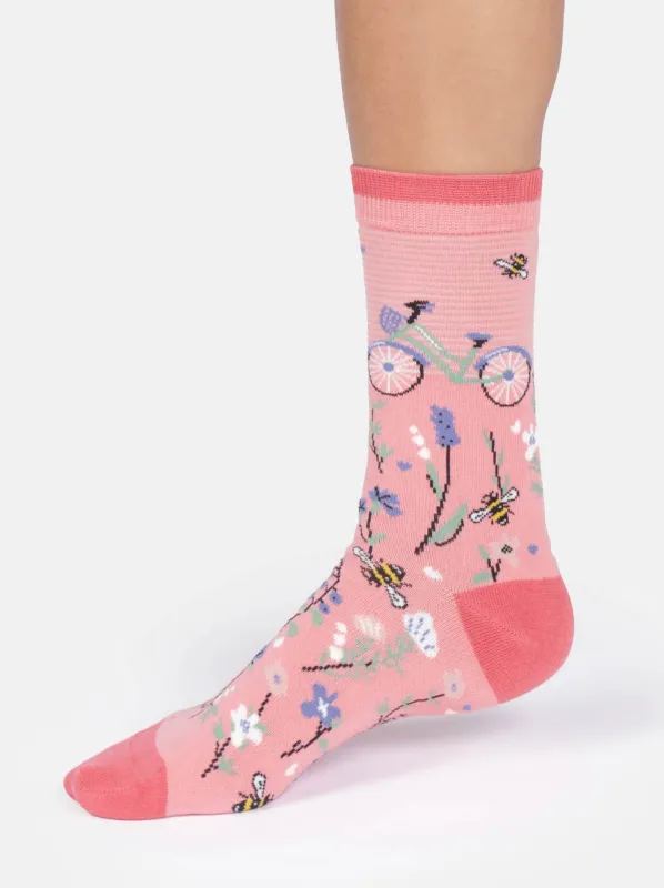THOUGHT MEADOW BIKE ORGANIC CREW SOCKS made by ENNI
