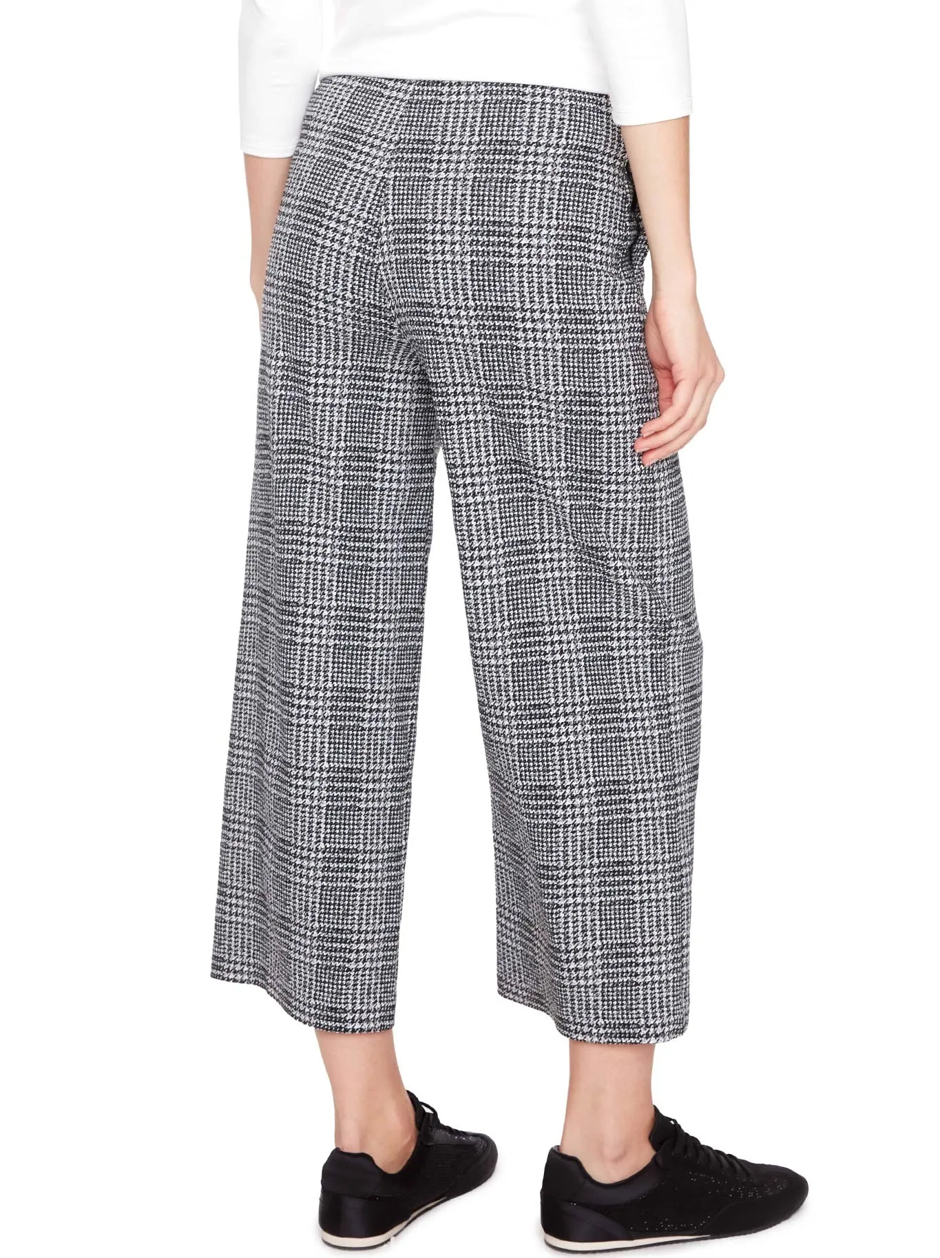 UP! PLAID TECHNO WIDE-LEG CROPPED PANT sold by ENNI product image thumbnail 4