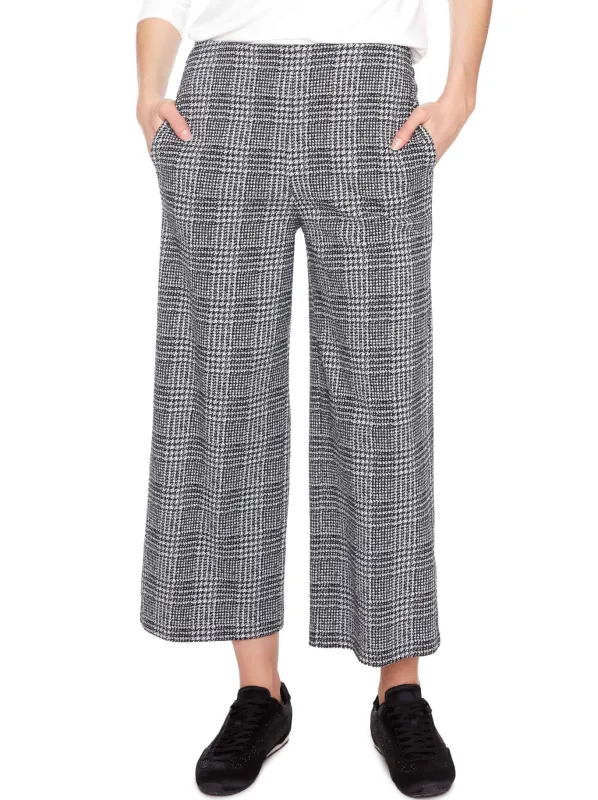 UP! PLAID TECHNO WIDE-LEG CROPPED PANT made by ENNI