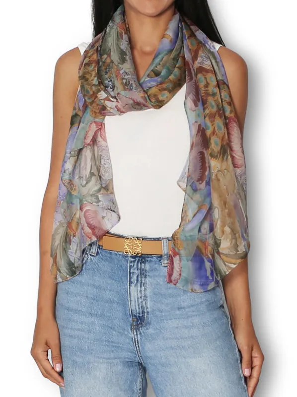 THE ARTISTS LABEL RENAISSANCE GARDEN SILK SCARF made by ENNI