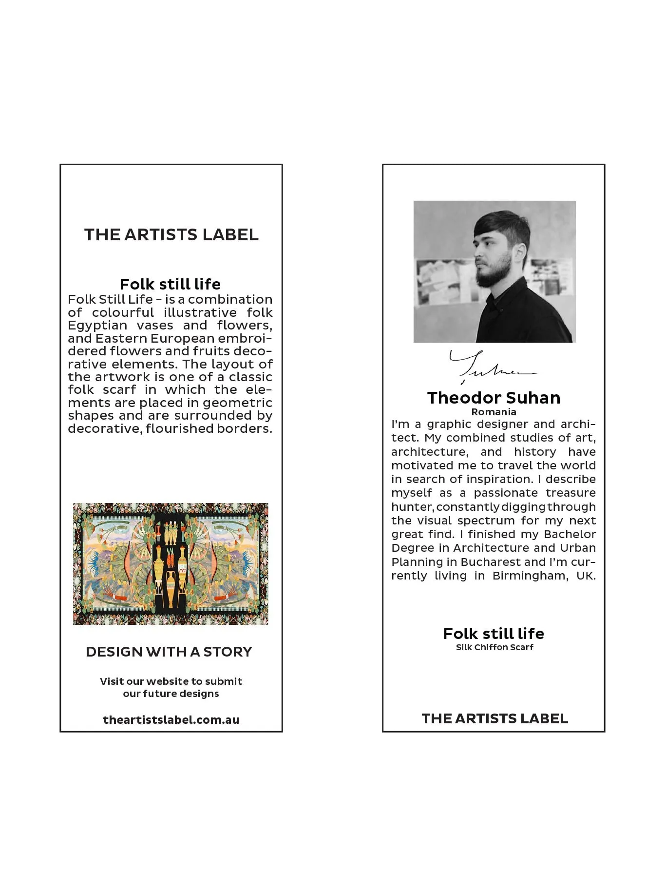 THE ARTISTS LABEL FOLK STILL LIFE SILK SCARF sold by ENNI product image thumbnail 3