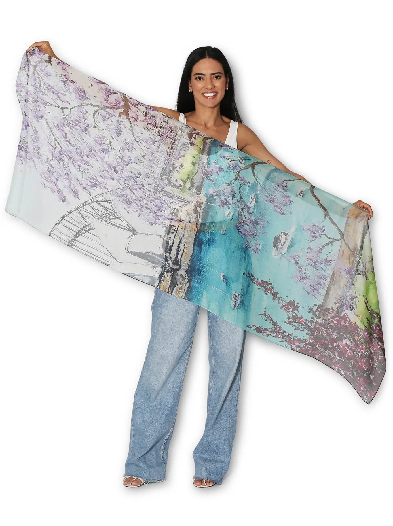 THE ARTISTS LABEL SYDNEY HARBOUR SILK SCARF sold by ENNI product image thumbnail 2