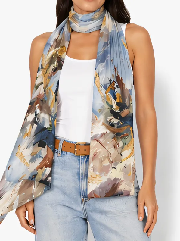THE ARTISTS LABEL ECHOES OF CREATION WOOL SCARF made by ENNI