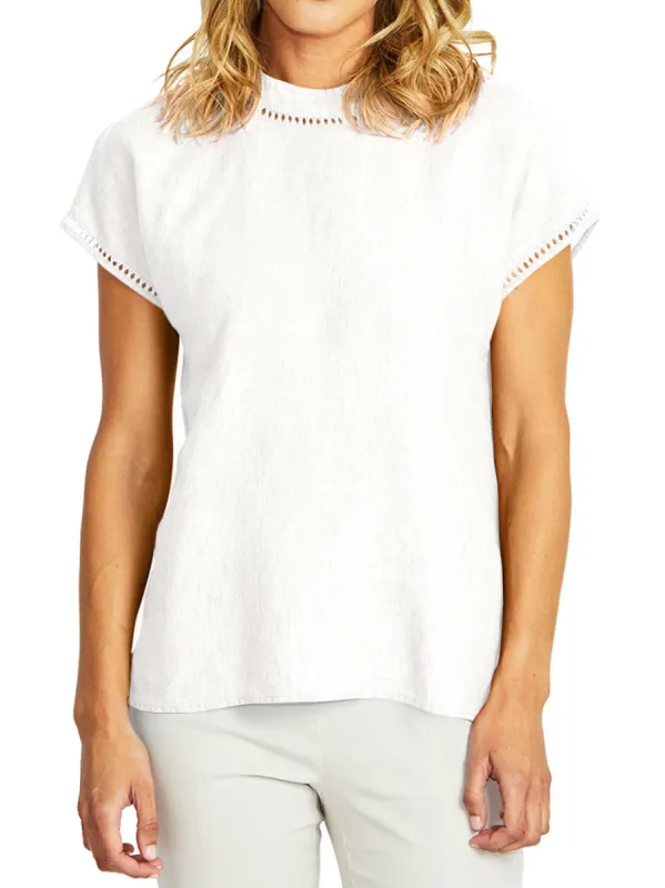 PINGPONG JADE LINEN TRIM TOP sold by ENNI