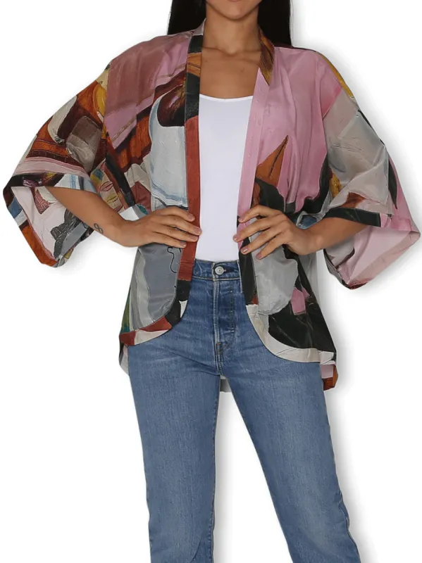 THE ARTISTS LABEL SOUTHERN MAGNOLIAS AND SWEET MEMORIES SILK KIMONO sold by ENNI