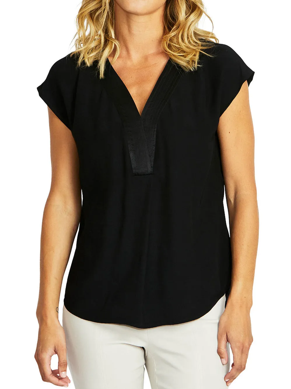 PINGPONG HELEN SLINKY V NECK TOP sold by ENNI