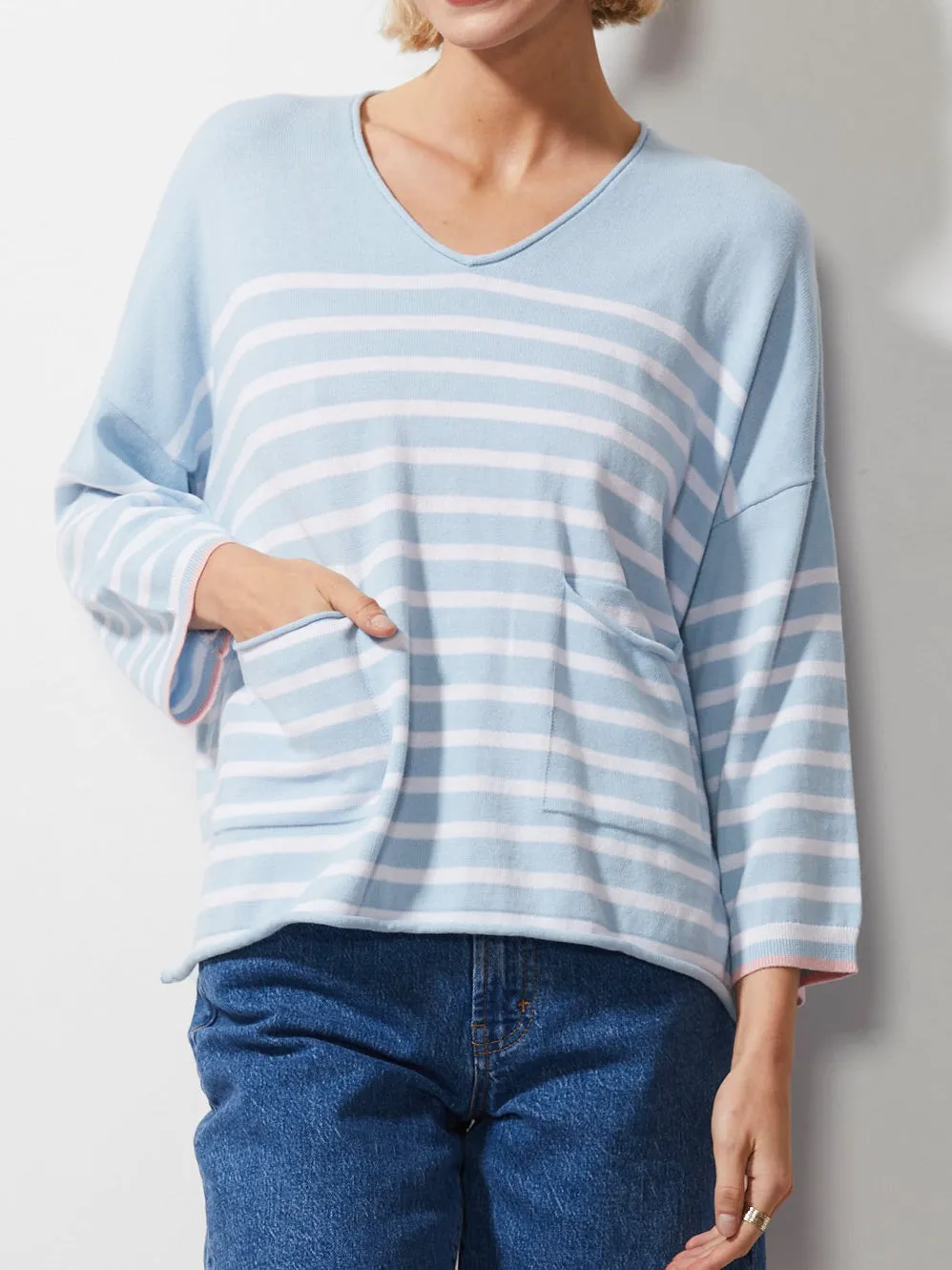 ZAKET & PLOVER BRENTON STRIPE V JUMPER sold by ENNI product image thumbnail 4