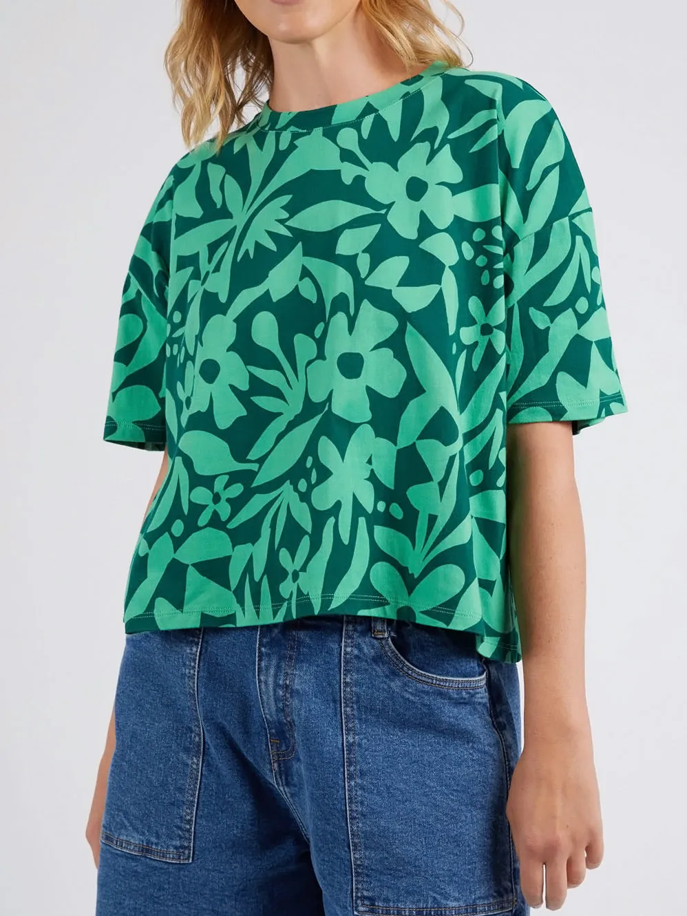 ELM STENCIL FLORAL TEE sold by ENNI