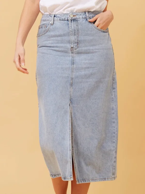 CAROLINE K MORGAN DENIM SKIRT sold by ENNI