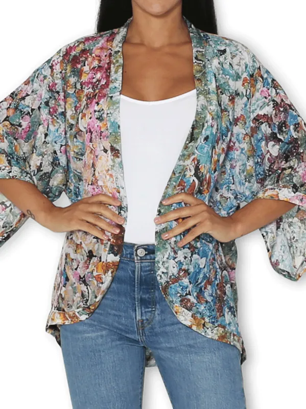 THE ARTISTS LABEL STREETS OF MILANO SILK KIMONO sold by ENNI