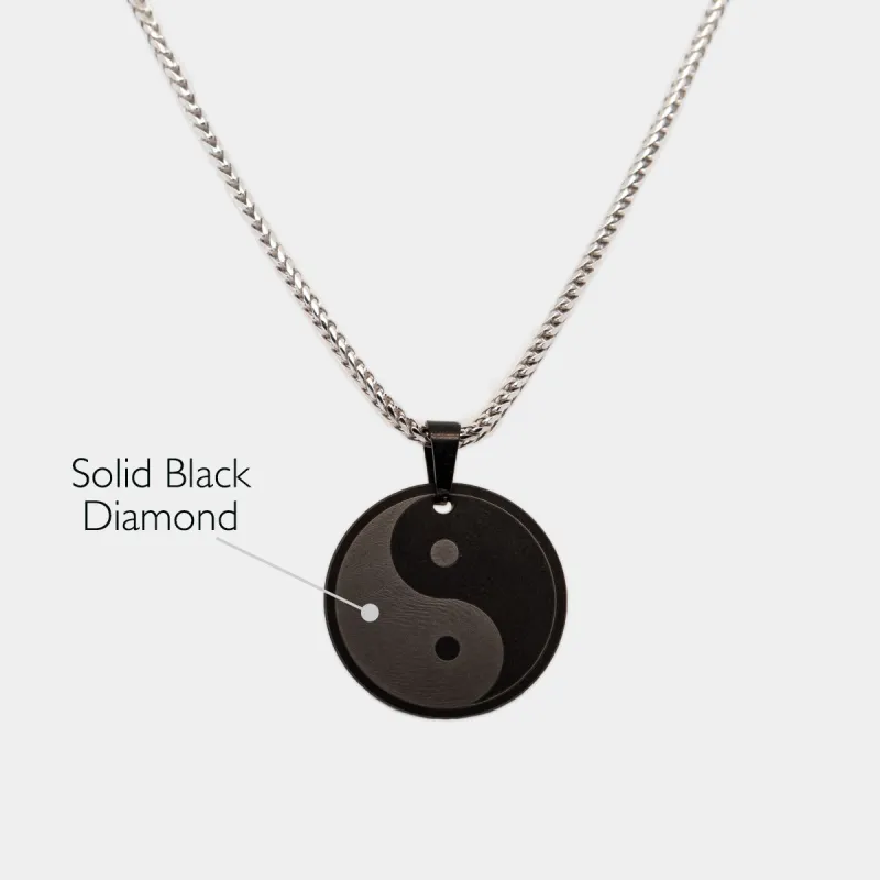 Black Diamond - Men’s Custom Pendant w/ Franco Chain - 21mm - Elysium Black Diamond sold by Elysium Black Diamond