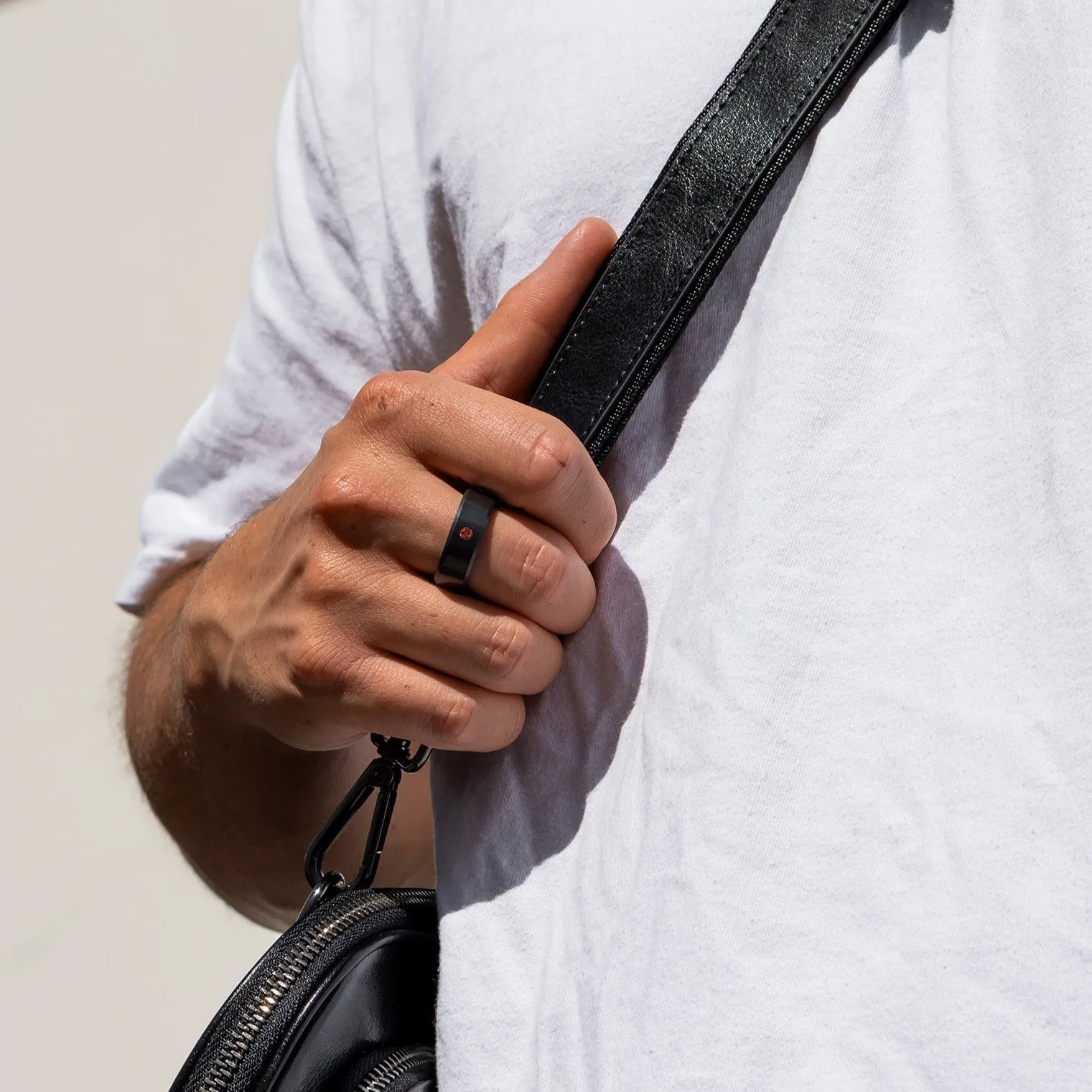 Black Diamond - Men’s Ring 8mm - Red Diamond Inset - ARES - Elysium Black Diamond sold by Elysium Black Diamond product image thumbnail 5