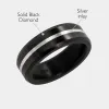 Black Diamond - Men’s Ring 7mm - Platinum Inlay - ARES - Elysium Black Diamond sold by Elysium Black Diamond