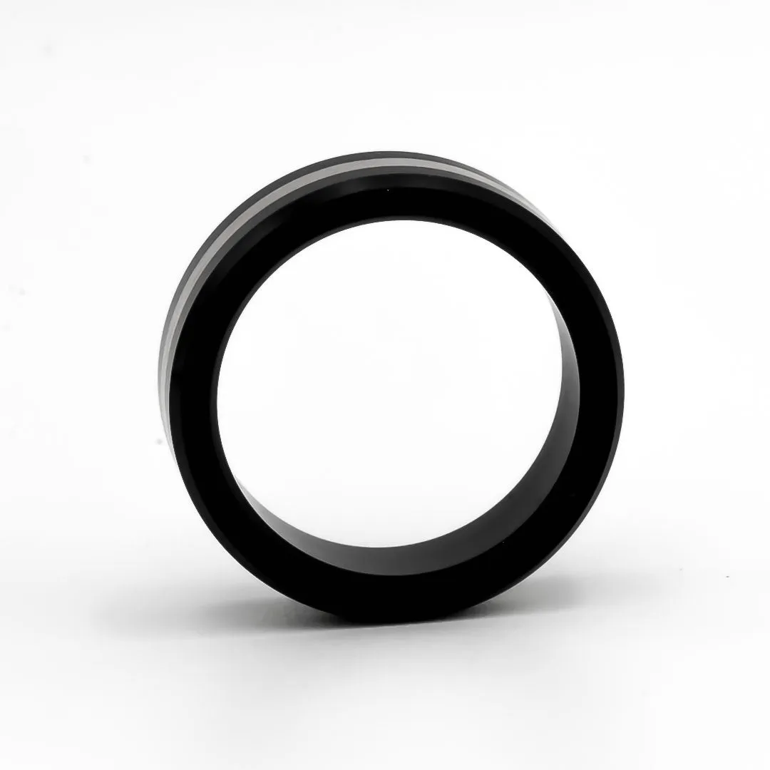 Black Diamond - Men’s Ring 8mm - Silver Inlay - ARES - Elysium Black Diamond sold by Elysium Black Diamond product image thumbnail 5