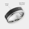 IMPERIUM ARES -  8mm - Size 12 - Satin Finish 14K White Gold w/ Black Diamond Inlay - SHIPS WITHIN 2 BUSINESS DAYS sold by Elysium Black Diamond