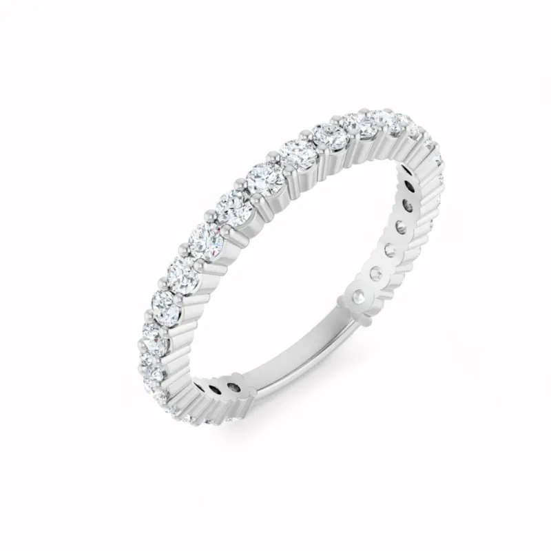 Black Diamond - Women’s Ring - RHEA - 14K White Gold - French Set - 1/4 CTW Diamond Anniversary Band - Lady Elysium Black Diamond sold by Elysium Black Diamond