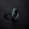 Black Diamond - Men’s Ring 8mm - Blue Opal Triangle Pattern Inlay - ARES - Elysium Black Diamond sold by Elysium Black Diamond