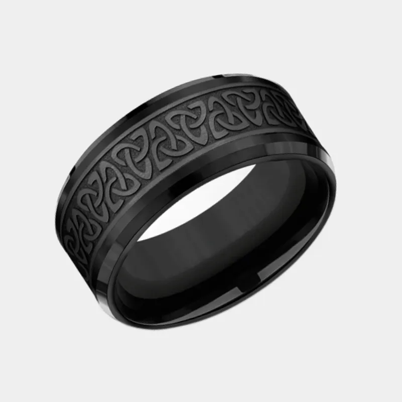 Men's Wedding Band | The Galway | Black Titanium | Elysium sold by Elysium Black Diamond