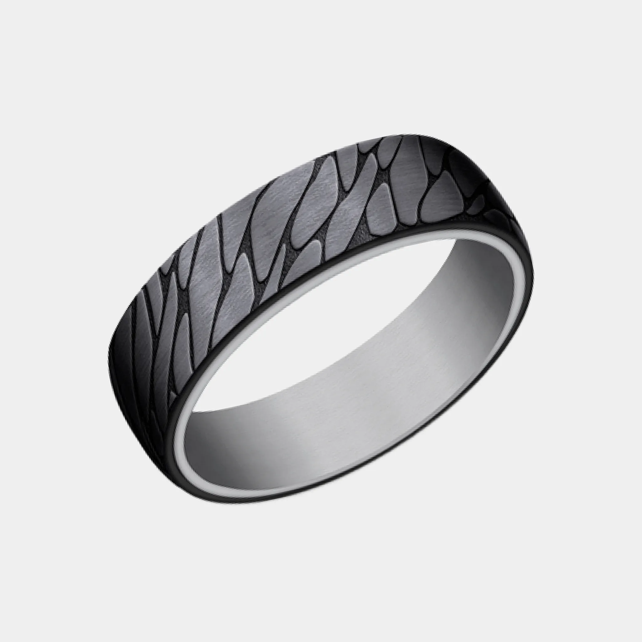 Men's Wedding Band | The Goodman | Tantalum Grey with Black Titanium | Elysium sold by Elysium Black Diamond