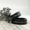 Black Diamond - Men’s Ring 8mm - Authentic Muonionalausta Meteorite Inlay - ARES - Elysium Black Diamond sold by Elysium Black Diamond