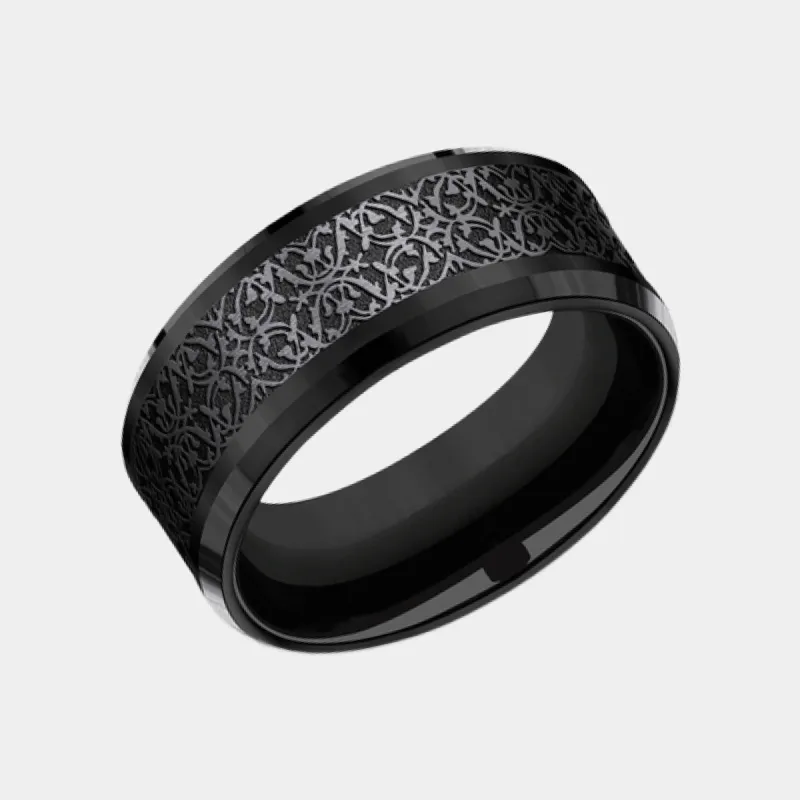 Men's Wedding Band | The Conquerer | Black Titanium | Elysium sold by Elysium Black Diamond