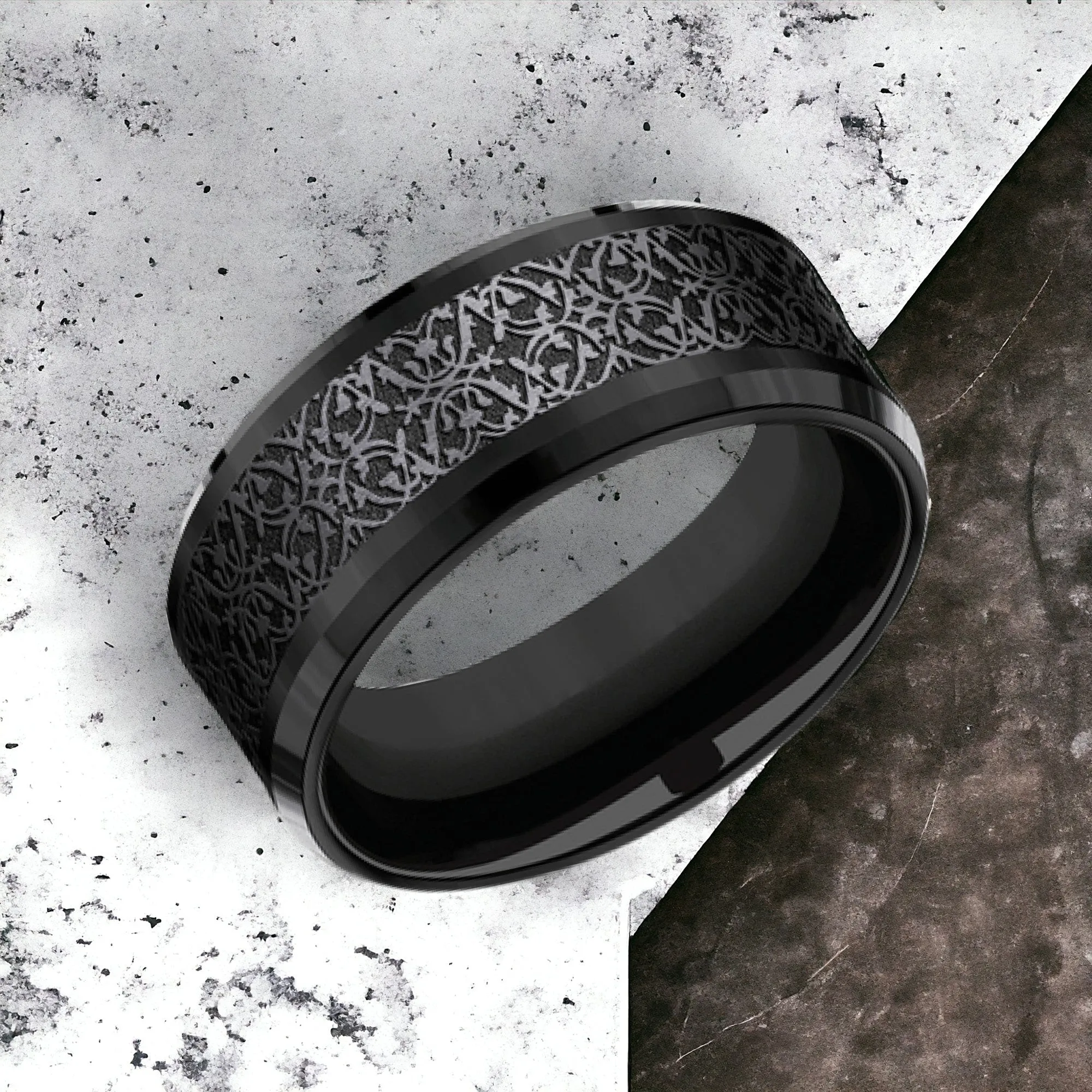 Men's Wedding Band | The Conquerer | Black Titanium | Elysium sold by Elysium Black Diamond product image thumbnail 3