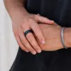 Black Diamond - Men’s Ring 8mm - Blue Opal Inlay - ARES - Elysium Black Diamond sold by Elysium Black Diamond