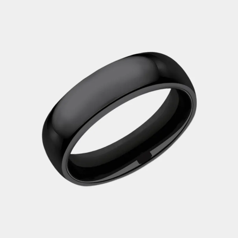 Men's Wedding Band | The Regular Dome Fit | Black Titanium | Elysium made by Elysium Black Diamond