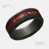 Black Diamond - Men’s Ring 8mm - Red Opal Inlay - ARES - Elysium Black Diamond sold by Elysium Black Diamond