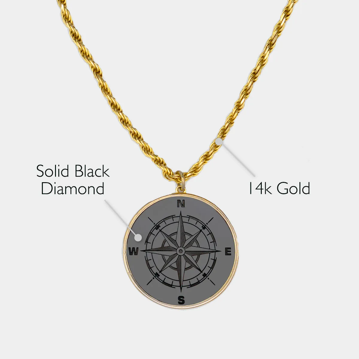 Black Diamond - Men’s 14k Gold Shrouded Custom Pendant w/ Franco Chain - 26mm - Elysium Black Diamond sold by Elysium Black Diamond