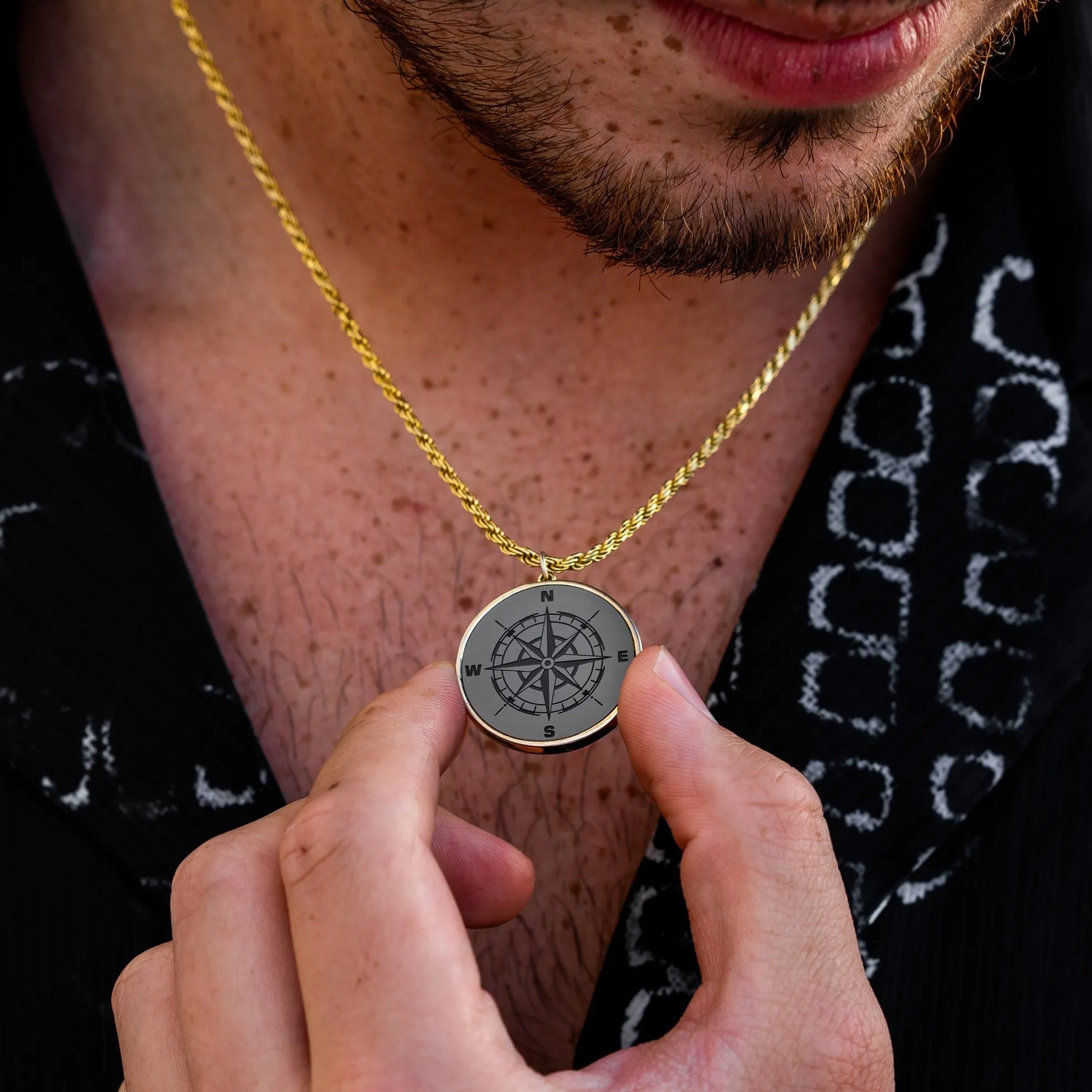 Black Diamond - Men’s 14k Gold Shrouded Custom Pendant w/ Franco Chain - 26mm - Elysium Black Diamond sold by Elysium Black Diamond product image thumbnail 5