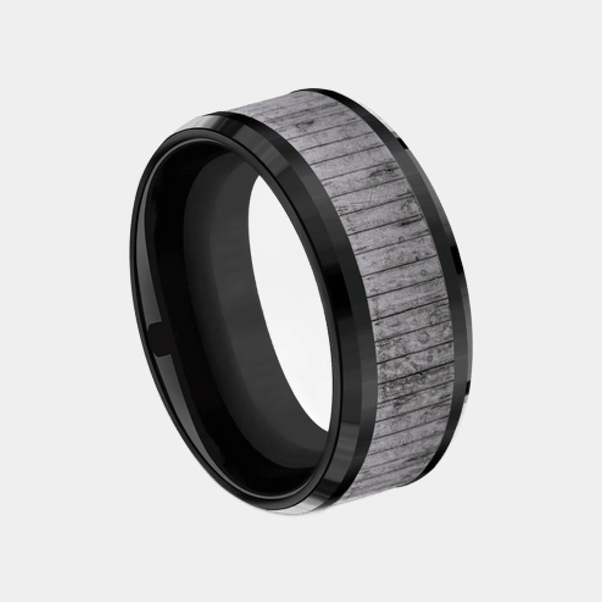 Men's Wedding Band | The Alder | Tantalum Grey with Black Titanium | Elysium sold by Elysium Black Diamond product image thumbnail 3