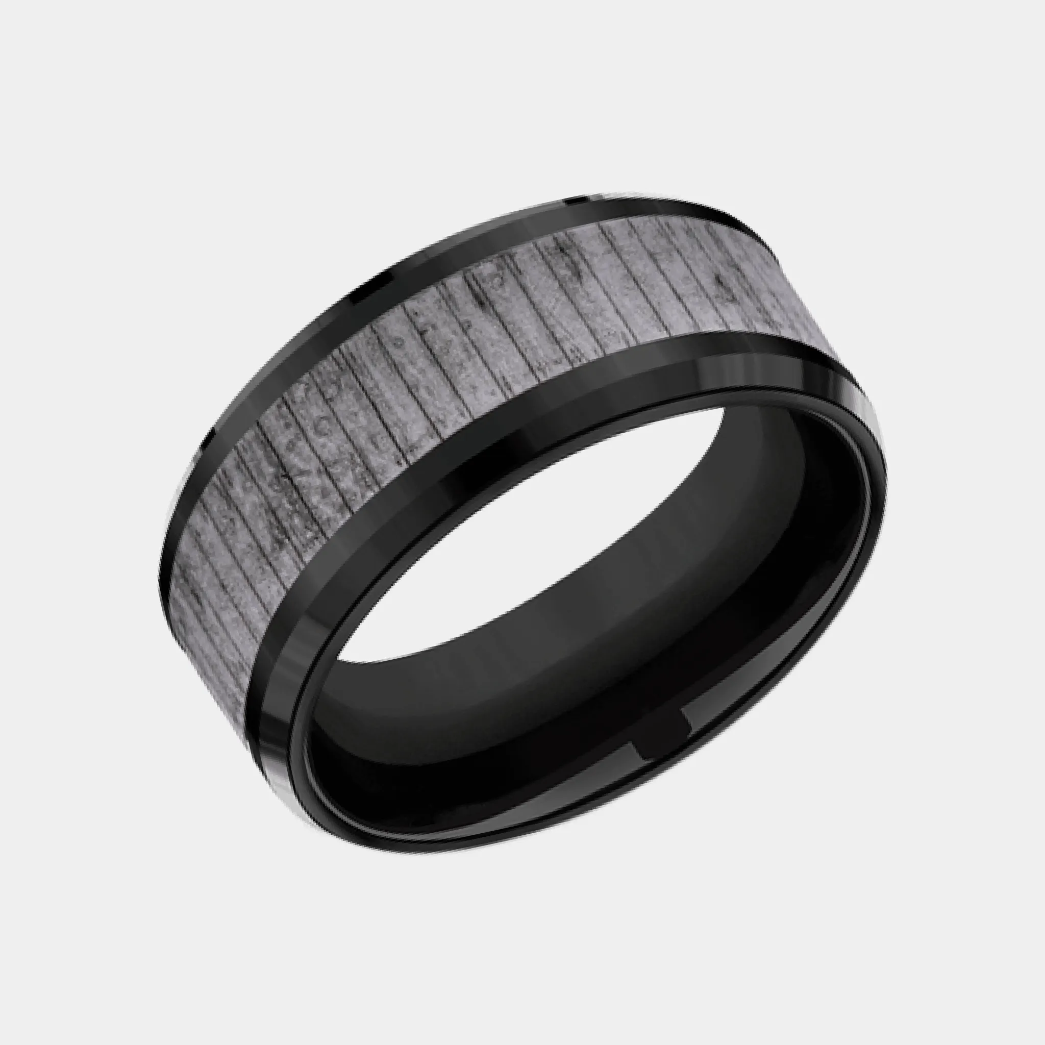 Men's Wedding Band | The Alder | Tantalum Grey with Black Titanium | Elysium sold by Elysium Black Diamond